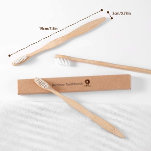 Ensemble de brosses à dents en bambou biodégradable, 100% naturel, compostable, respectueux de l'environnement, lot de 8 pièces - Product Image 2