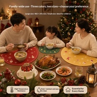 Tapis de table 3-en-1 en silicone pour enfants, thème Noël, qualité alimentaire, antidérapant, résistant à la chaleur, pour la cuisine et l'artisanat à la maison