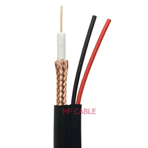 Factory Siamese Cable RG59+18/2 Coaxial With Power Cable Pure Copper/CCS 75OHMS Communication CCTV Camera Cable