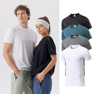 เสื้อยืดแขนสั้นระบายอากาศสำหรับออกกำลังกายฤดูร้อน ผู้ชาย แห้งเร็ว ทรงหลวม สำหรับวิ่งและฝึกซ้อม สีขาว ดำ เทาอมเขียว - Product Image 3