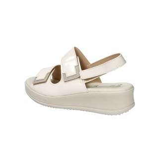 Sandalo con Zeppa Cinzia Soft da Donna, Beige e Oro, Stile Comfort con Plateau - Product Image 2