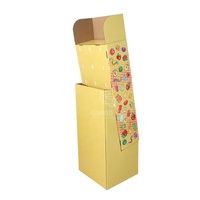 Présentoir en carton de plancher Candy Power Wing personnalisé avec crochet à chevilles pliable POP étagère de présentation POS en papier ondulé pour magasin de détail
