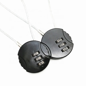 Candado de Combinación de 3 Dígitos para Equipaje de Viaje, Casco, Maleta, Motocicleta, con <span class=keywords><strong>Cable</strong></span> de Seguridad - Product Image 4
