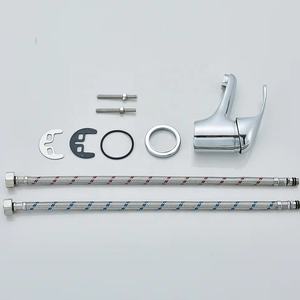 Robinet de lavabo moderne en laiton chromé à levier unique pour eau chaude et froide, en promotion - Product Image 3