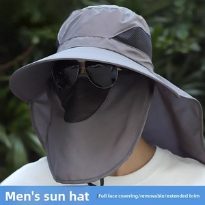 Men's Sunscreen Climbing <strong>Hat</strong> <strong>Big</strong> Brim <strong>for</strong> Neck Protection UV Protection Outdoor Fishing Summer Camping Cap Printed <strong>Bucket</strong> <strong>Hat</strong> - Product Image 1
