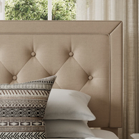Cabecera de Cama Moderna y Duradera de Madera Sólida, Tamaño Queen, Material de Acero, Tapicería de Lino, No Plegable, OEM Vietnam, MD01