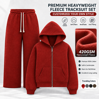 Fabricant OEM – Ensemble survêtement homme en molleton technique 100 % coton 420 GSM, coupe ample, sweat à capuche et pantalon de survêtement surdimensionnés personnalisés