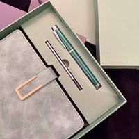 Cuaderno de Tapa Dura de Cuero con Encuadernación en Espiral de Nuevo Diseño, 100 Hojas Sueltas, Impresión de Logotipo Personalizado, Juego de Regalo con Bolígrafo
