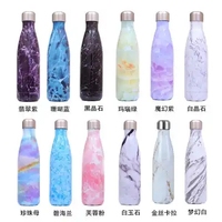 Botol minum olahraga bentuk cola, termos vakum berinsulasi stainless steel 500ml