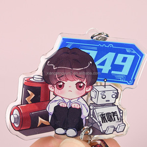 Llavero de Acero Inoxidable con Forma de Dibujo Animado en Acrílico Personalizado, Impresión Tipográfica para Texto Personalizado, Anillo Multifuncional para Llaves, Etiqueta de Identificación - Product Image 6