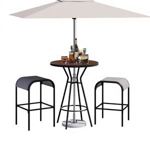 Mesa de Bar para Exteriores de 28 Pulgadas con Tablero con Aspecto de Madera, Modelo D0100HAE5YV, para Jardín, Patio Trasero y Entretenimiento al Aire Libre - Product Image 1