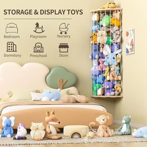 Étagère d'exposition transfrontalière en bois pour jouets en peluche, support de rangement pour poupées en peluche, étagère d'angle murale en bois - Product Image 3