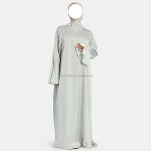 Abito Willson in Jersey Satinato <span class=keywords><strong>con</strong></span> Maniche, Scollo a V, Elegante, Comodo, Semplice, Delicato, Stile Liscio <span class=keywords><strong>con</strong></span> Spacchi Laterali, Abaya per Donne - Product Image 6