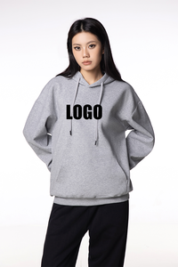 Sweat à capuche unisexe surdimensionné de haute qualité avec logo personnalisé, en coton CVC 400 GSM doublé polaire, à épaules tombantes, chaud et confortable - Product Image 3