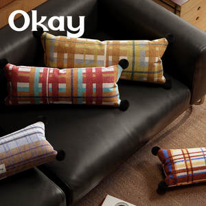 ปลอกหมอนอิงรูปทรงสี่เหลี่ยมผืนผ้า ผ้ากำมะหยี่ดัตช์ ลายทางเรขาคณิต ซักได้ ใช้สำหรับโซฟา รถยนต์ และบ้าน - Product Image 4