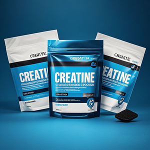 Emballage en plastique de poudre de pochette Ziplock debout en feuille d'aluminium avec impression couleur personnalisée sac de créatine pour supplément <span class=keywords><strong>monohydrate</strong></span> - Product Image 3