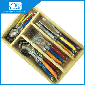 Ensemble de couverts <span class=keywords><strong>Laguiole</strong></span> en acier inoxydable durable au design moderne, 24 pièces, avec manche en ABS coloré, outil de table en métal durable, ensemble cadeau - Product Image 3