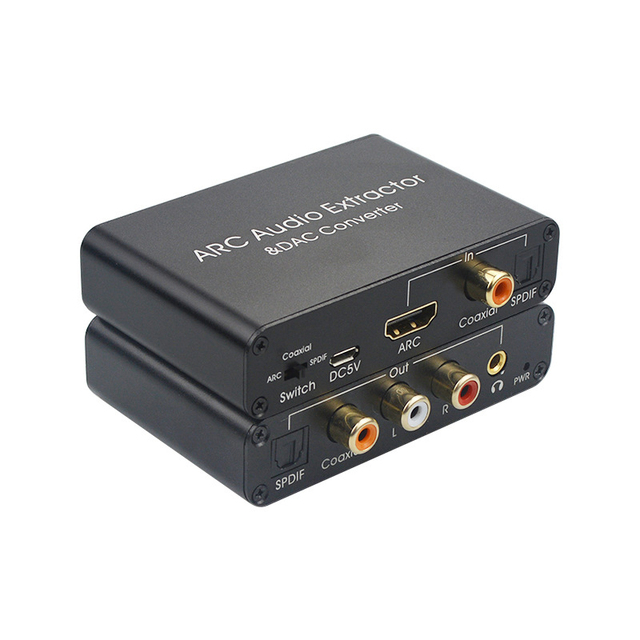 HDTV ARC Audio Extractor & DAC Audio Converter Optical SPDIF Coaxial 3.5mm AUX Analog Audio Return Channel