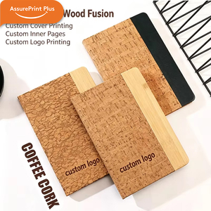 Carnet <span class=keywords><strong>de</strong></span> notes en liège à feuilles mobiles avec logo personnalisé, 100 feuilles, couverture rigide en bois durable, boîte cadeau en kraft avec stylo - Product Image 2
