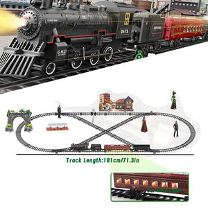 Pista <span class=keywords><strong>Trenino</strong></span> Elettrico Classico, Locomotiva <span class=keywords><strong>a</strong></span> <span class=keywords><strong>Vapore</strong></span> con Acqua per Fumo, Suoni e Luci Realistici - Product Image 2