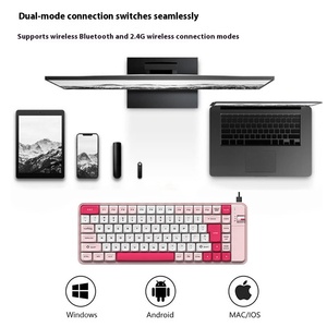 Ofis eğlence veya kızlar için çift modlu kablosuz klavye fare kombo yüksek renkli LED evrensel tasarım - Product Image 4