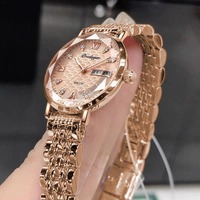 Jam Tangan Wanita POEDAGAR 3011 Quartz Berkualitas Tinggi, Fashionable, Tahan Air, Mewah, Menawan, dengan Tali Stainless Steel untuk Wanita