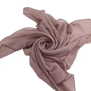 Free sample makde in China high quality women malaysia voile square scarf hijab ladies solid plain dyed voile hijabs