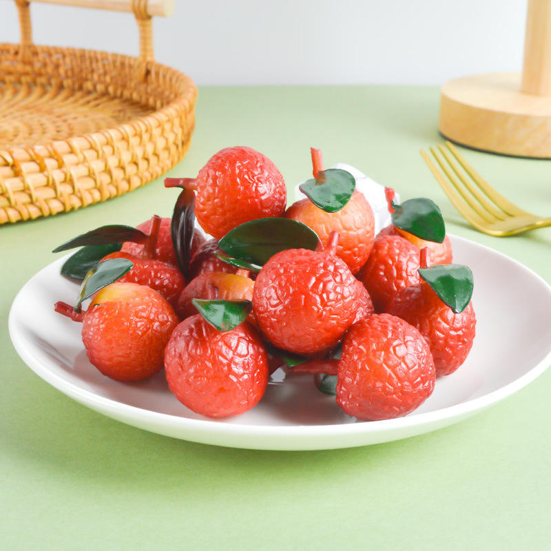 Miniature realistic lychee fruit food model ornament, a prop for ...