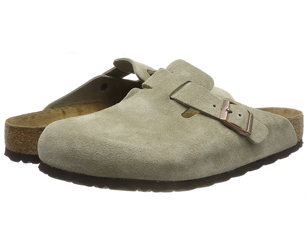 Di prima qualità uomini e donne mucca Suede sughero zoccoli, Comfort personalizzato per interni esterni in pelle muli