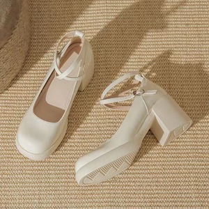 รองเท้าโลฟเฟอร์หนังพื้นนิ่มพรีเมียมสำหรับเจ้าสาว คอลเลคชั่นฤดูร้อน-ฤดูใบไม้ร่วง ปี 2026 สไตล์ฝรั่งเศสแบบแมรี่เจน รองเท้าส้นสูงลำลอง - Product Image 2