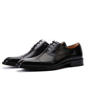 2025 Hot-Selling Business Men's Formal Shoes Genuine Leather Wedding Party Shoes <b>Pointed</b> Toe Lace-Up Oxford Shoes - Product Image 2
