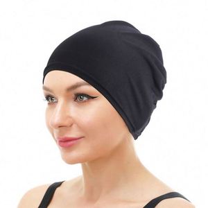 Soft Stretchy Dome Head Wrap Turbans <b>Hijab</b> Solid Color Elastic Dome <b>Cap</b> for Travel & Beach - Product Image 3
