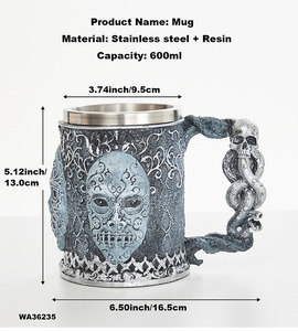 Tasse <span class=keywords><strong>Harry</strong></span> <span class=keywords><strong>Potter</strong></span> en acier inoxydable à double paroi, motif dessin animé, forme irrégulière, tasse <span class=keywords><strong>de</strong></span> <span class=keywords><strong>Poudlard</strong></span>, résine, résistante aux hautes températures - Product Image 2