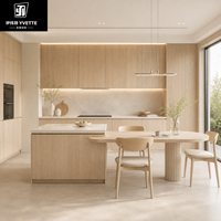 Ensembles d'armoires de cuisine modernes et élégants, design modulaire en verre acrylique, construction en MDF écologique, plan de travail en marbre, garantie 5 ans