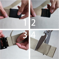 Ceinture tactique légère, résistante à l'usure, élastique, extensible, réglable, durable, sans métal, pour la randonnée, sans métal, légère