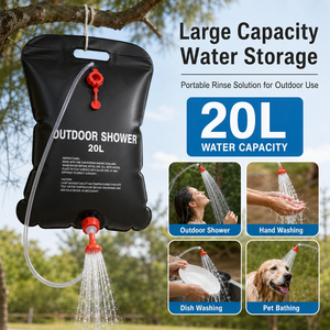 En stock – Nouveauté : <span class=keywords><strong>Douche</strong></span> de camping <span class=keywords><strong>portable</strong></span> 20L (5 gallons) avec sac chauffant et tuyau – Chauffe-eau solaire pour extérieur et autres équipements de camping - Product Image 5