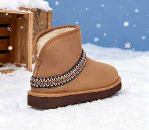 Botas Uggs Personalizables de Lujo para Invierno, Forradas con Piel de Oveja, Térmicas, Antideslizantes, Transpirables, de Moda, Casuales, Estilo Étnico, de Peluche, para Mujer - Product Image 5