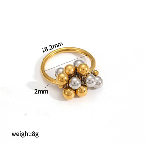 Stainless Steel Ball <b>Rings</b> Women's Jewelry Geometric Design Multi Bead <b>Titanium</b> Steel <b>Ring</b> Everyday Wear - Product Image 5