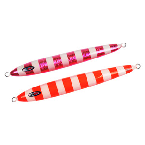 Señuelo de jigging de aleación de plomo de 600g 700g para pesca en alta mar, cebo para atún, naranja y rosa a rayas, luminoso de movimiento lento. - Product Image 1