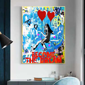 Pósteres y Láminas <span class=keywords><strong>de</strong></span> Arte Urbano en Lienzo para Decoración del Hogar: <span class=keywords><strong>La</strong></span> Chica que se Vuelve el Sueño para <span class=keywords><strong>la</strong></span> Sala <span class=keywords><strong>de</strong></span> Estar - Product Image 2
