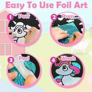 Art Craft <strong>Activity</strong> for Kids: <strong>Fun</strong> Foil Card &amp;<strong>sheet</strong> Princess &amp; Unicorn DIY Toy Kit No Mess Creative Idea Birthday Christmas Gift - Product Image 3
