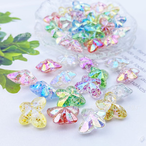 Acrylic <b>Glitter</b> Butterfly Beads Iridescent Faceted For Jewelry Making DIY Accessories 10mm Summer 2024 Chaozhou Origin - Product Image 3