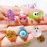 Breloques en résine citrouille scintillante, accessoires d'Halloween DIY pour ornements capillaires et coques de téléphone