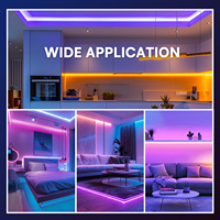 Kit d'éclairage LED RGB 5V Boost 24V pour bande Ambilight, cordons lumineux en cuivre avec télécommande Daybetter APP, IP44 pour chambre et salon