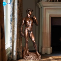 Statue de David, sculpture de figure masculine nue célèbre, en bronze coulé grandeur nature, pour jardin extérieur