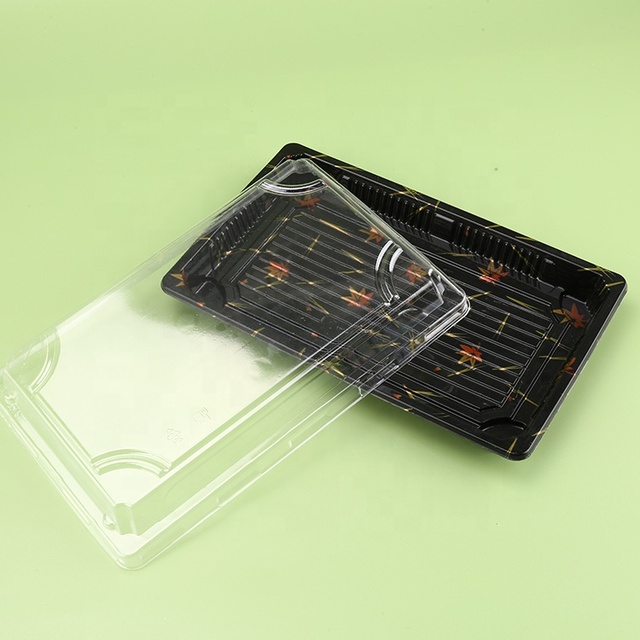 Wholesale Customized Eco-friendly Disposable Plastic Sushi Container with Stackable Take Togo Box Lid Food Packaging for Sushi