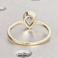 1 Karat Birnenförmiger Solitär-Verlobungsring mit schlichtem Band, im Labor gezüchteter Diamant, 14K/18K Massivgold, IGI-zertifiziert, CVD/HPHT, personalisierbarer Schmuck