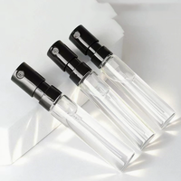 Flacon de parfum en verre transparent vide de 1,5 ml, 2,5 ml, 3 ml, 5 ml, mini atomiseur de poche, flacon échantillon, vaporisateur de parfum
