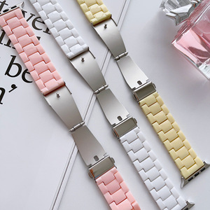 Correa de Reloj de Resina de Color Puro con Tres Cuentas para <span class=keywords><strong>Apple</strong></span> <span class=keywords><strong>Watch</strong></span> 7 <span class=keywords><strong>8</strong></span> 9 10 11 Ultra, Correa de Repuesto - Product Image 4