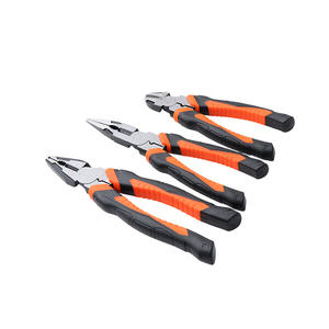 Juego de alicates industriales profesionales 3 en 1 de acero al cromo vanadio con mango naranja, cortadores de alambre, herramientas para electricistas - Product Image 3